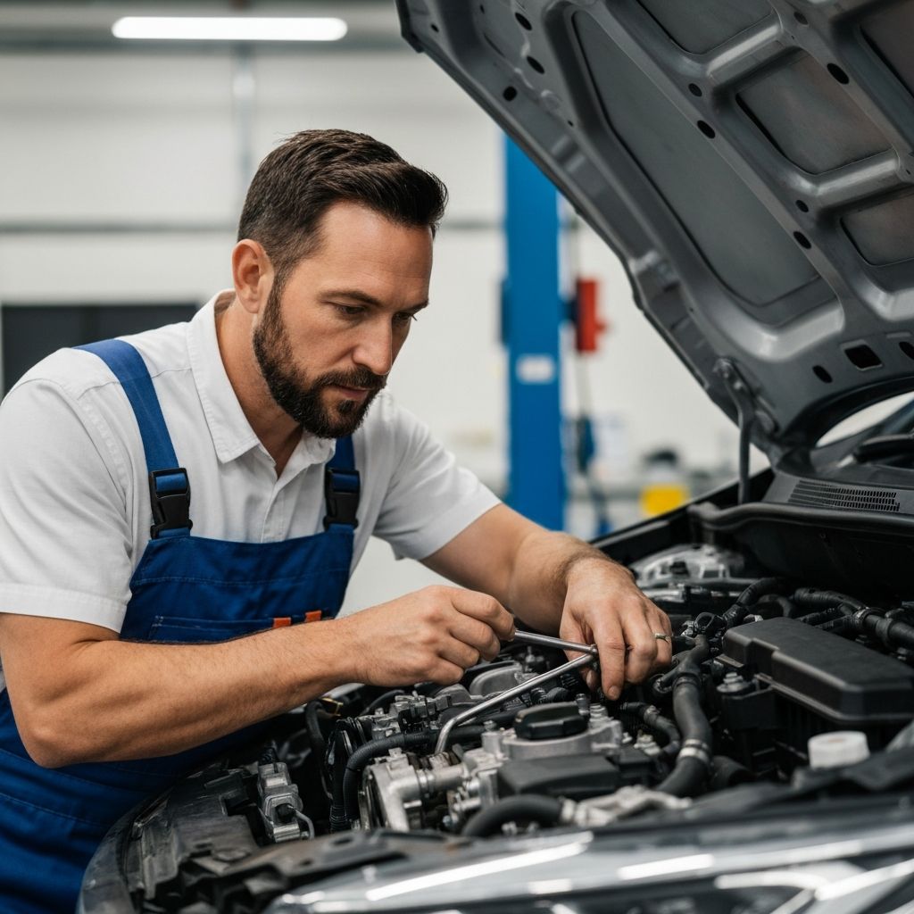 KFZ Gutachter bei der Motorinspektion