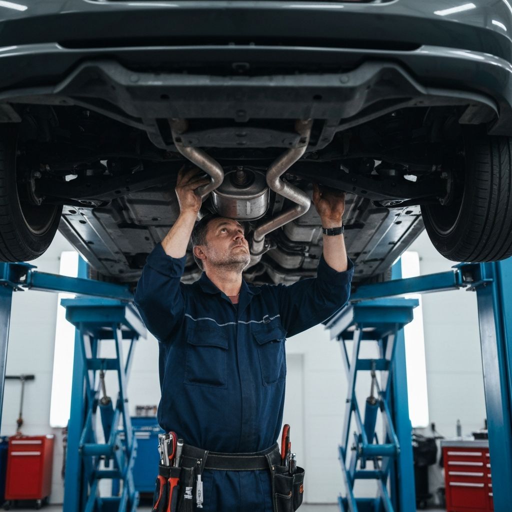 Unterboden-Inspektion auf der Hebebühne